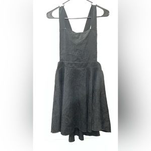 Criss cross back corduroy overall dress